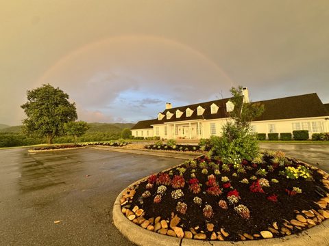 A rainbow over the estate after rain