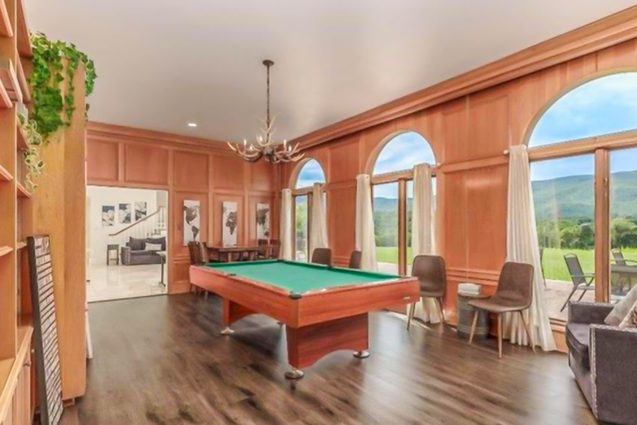 The pool room at the estate